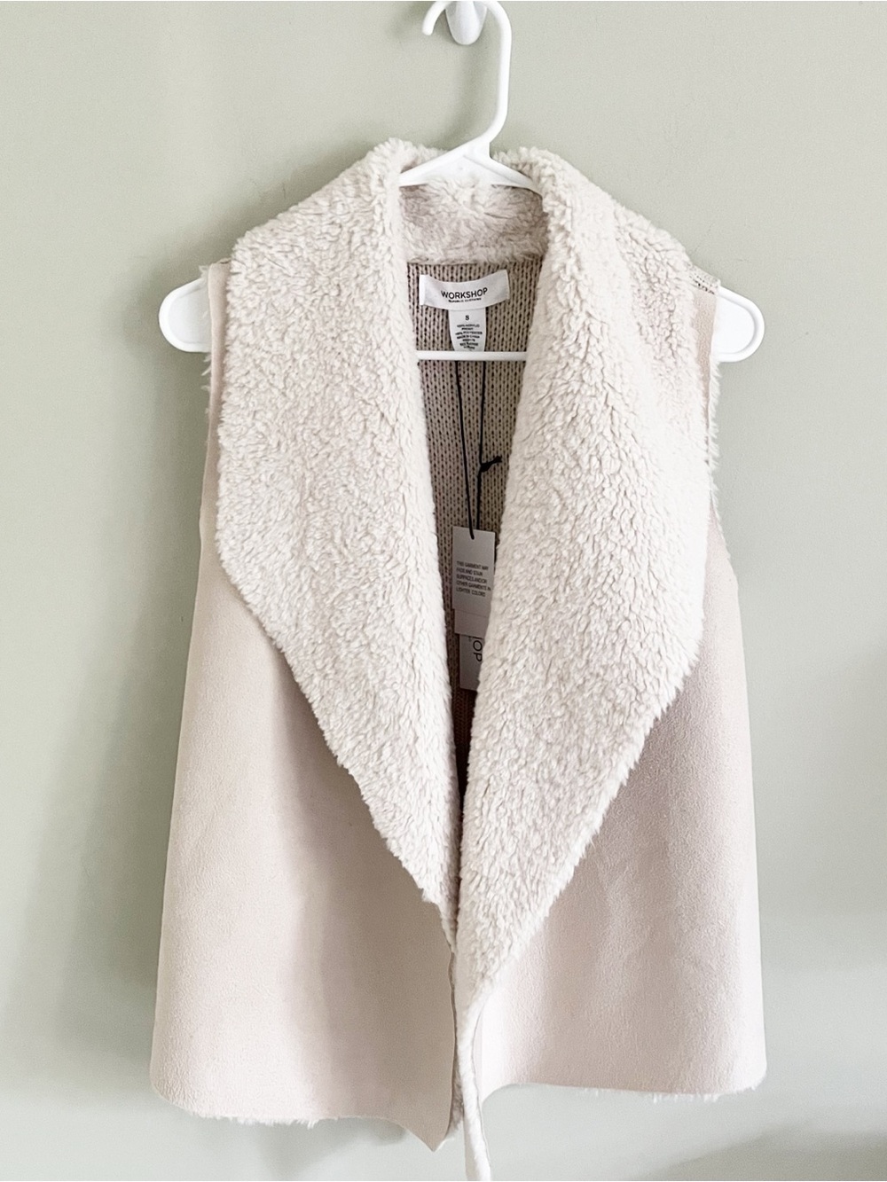 Workshop Republic Clothing light taupe faux fur vest
